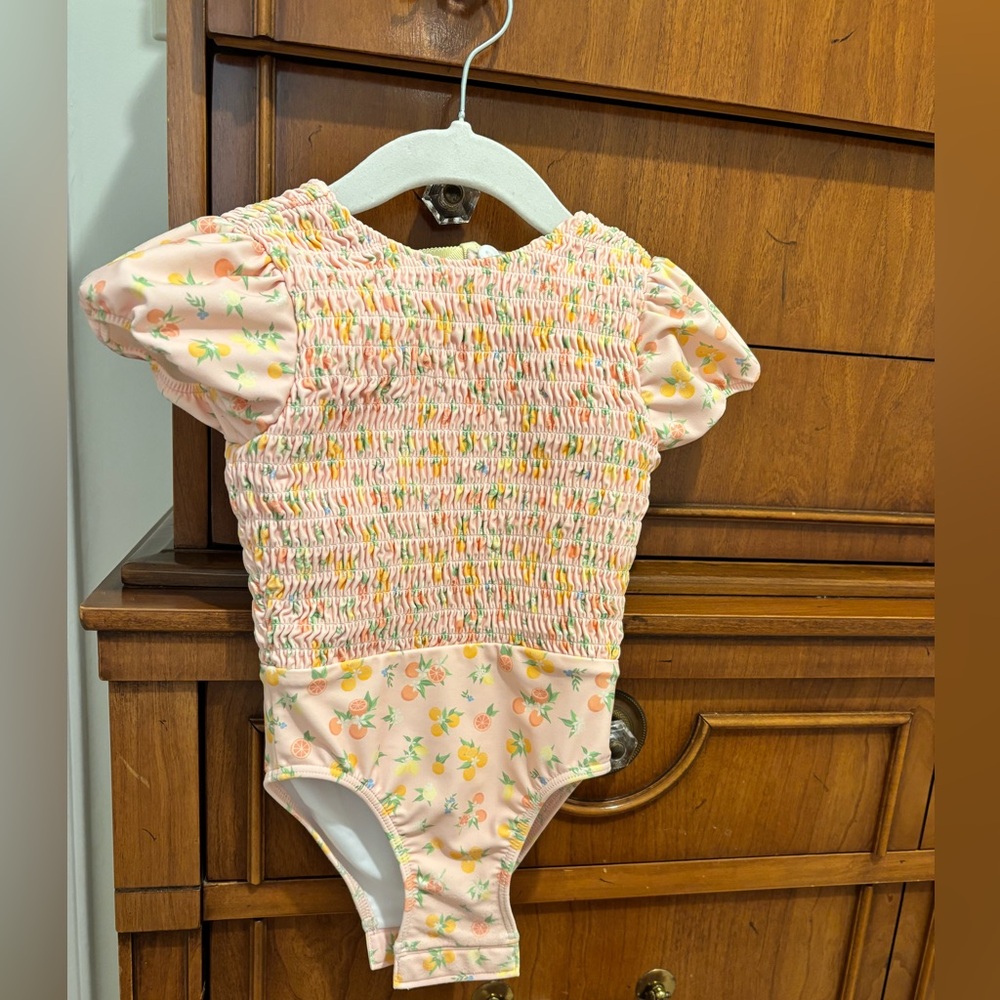 Floral Peach Kids One Piece